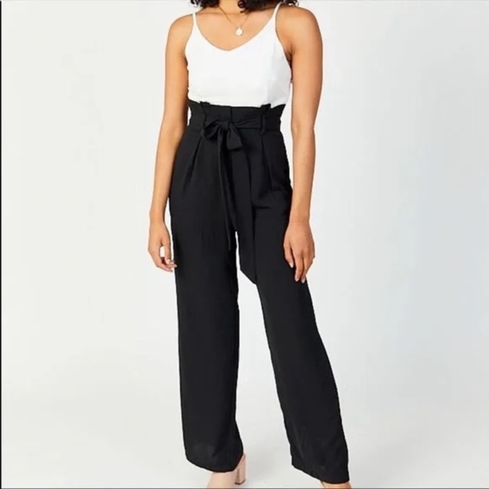 Altar'd State Paperbag High-Waist Wide-Leg spaghetti strap one piece jumpsuit